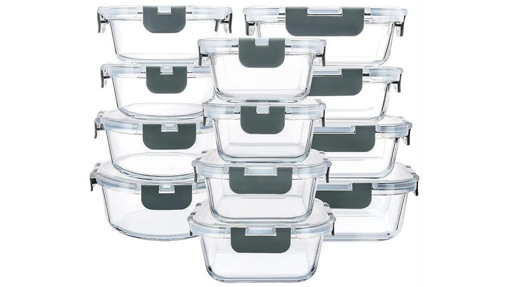 24 piece glass container set