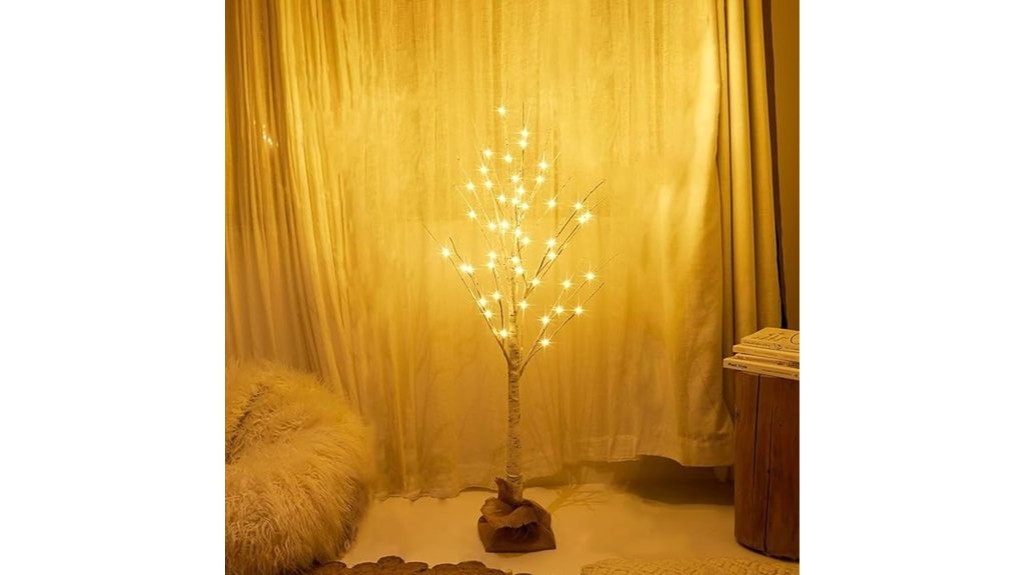 4ft led birch tree