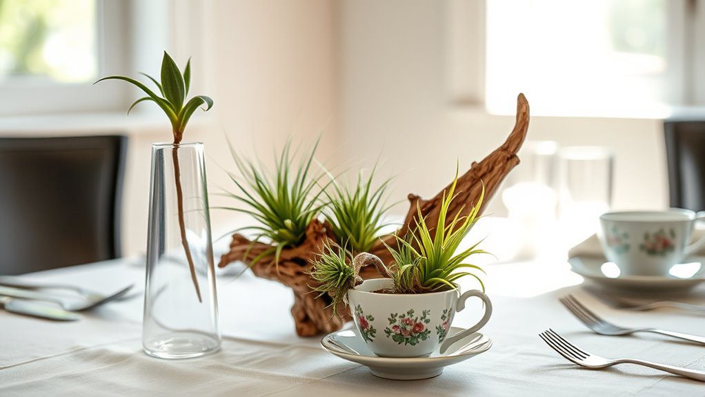 air plants in holders