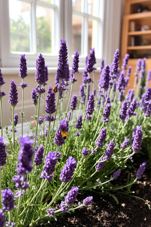 aromatic purple lavender border