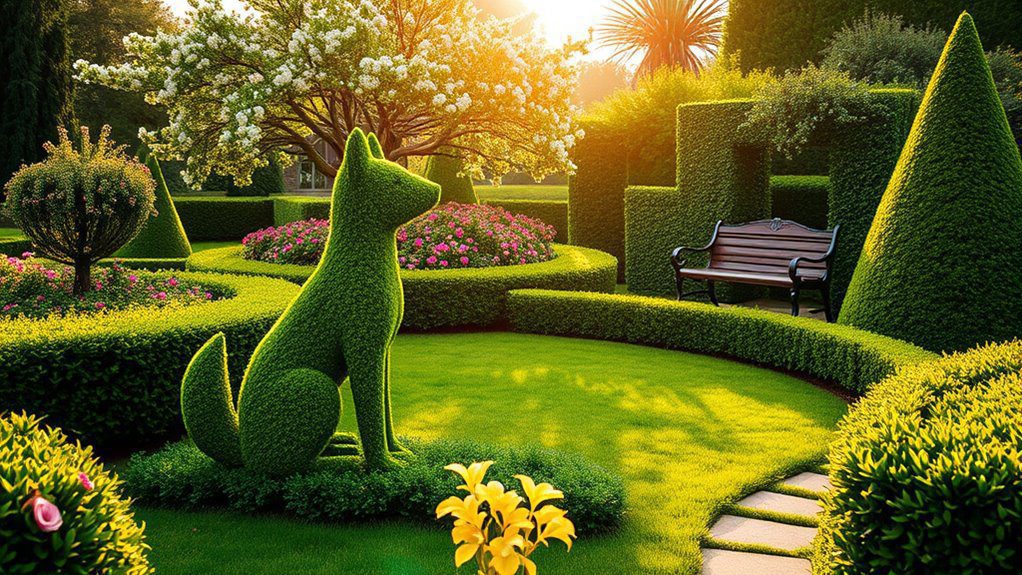 artistic boxwood garden sculptures