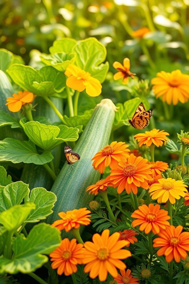 attract pollinators with flowers