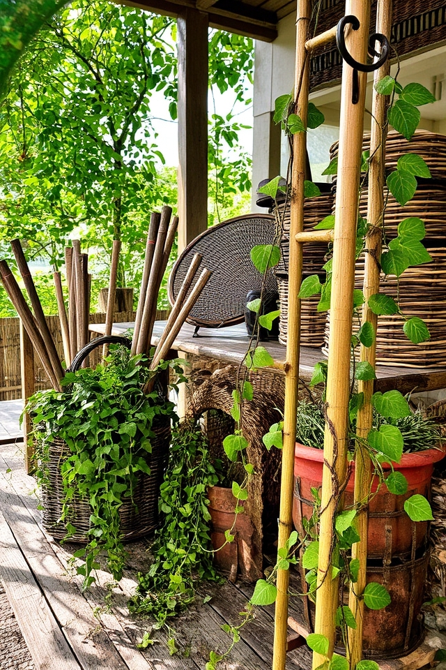 bamboo woven natural structures