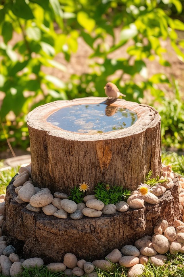 bird bath garden enhancement