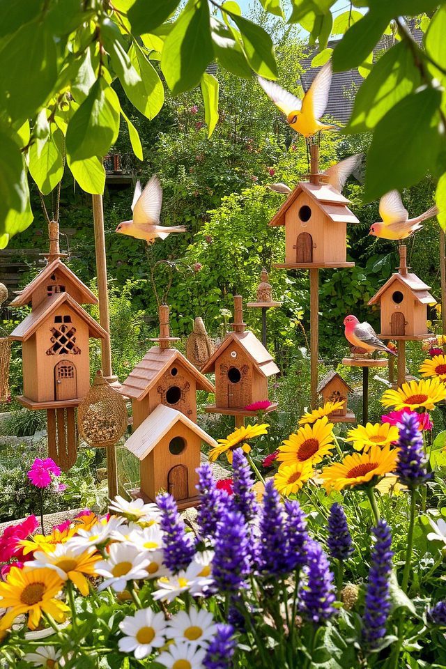 birdhouses enhance garden wildlife