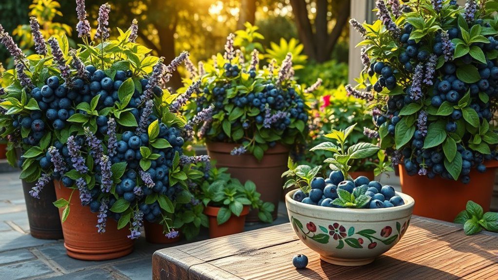 blueberries with companion plants