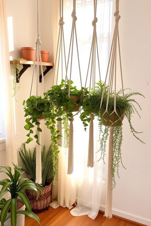 bohemian indoor plant hangers