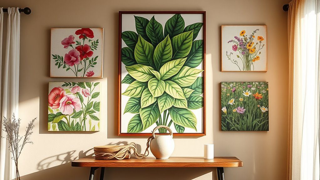 botanical artwork for ambiance