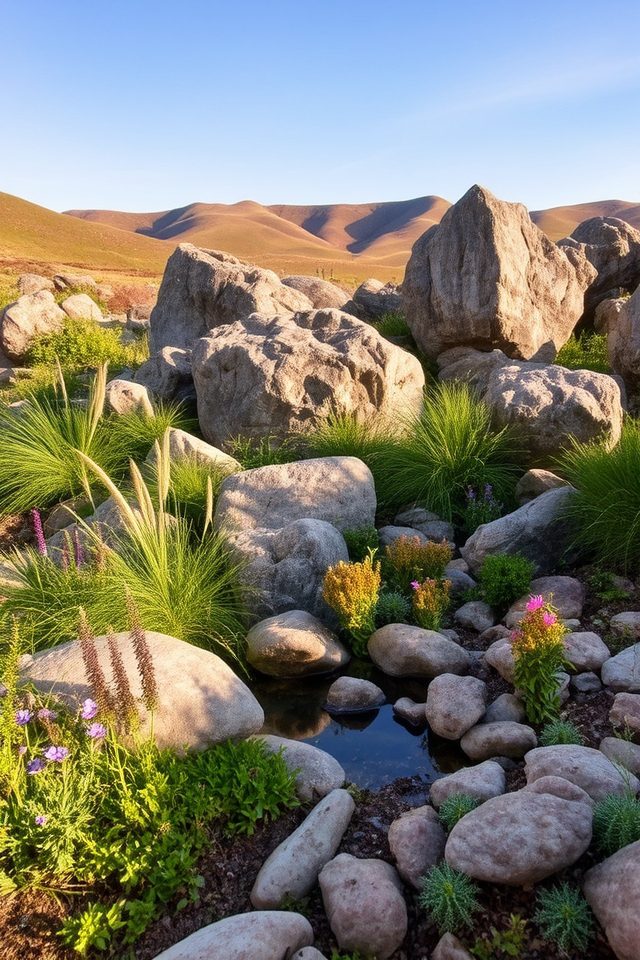 boulders enhance garden aesthetics