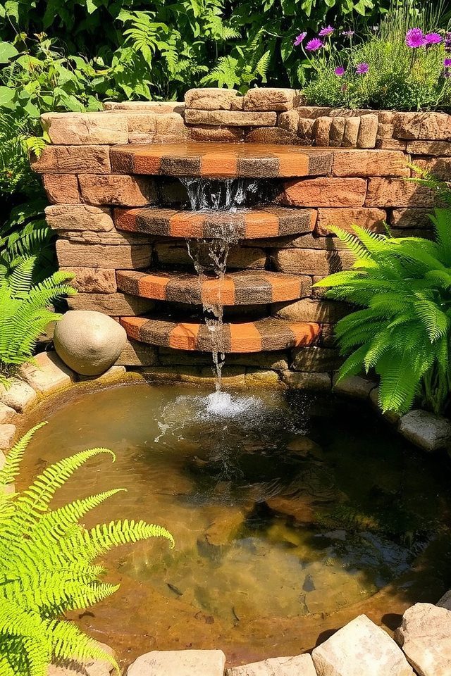 brick water feature project
