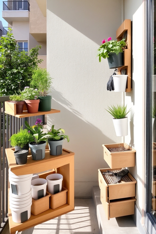 built in storage planters
