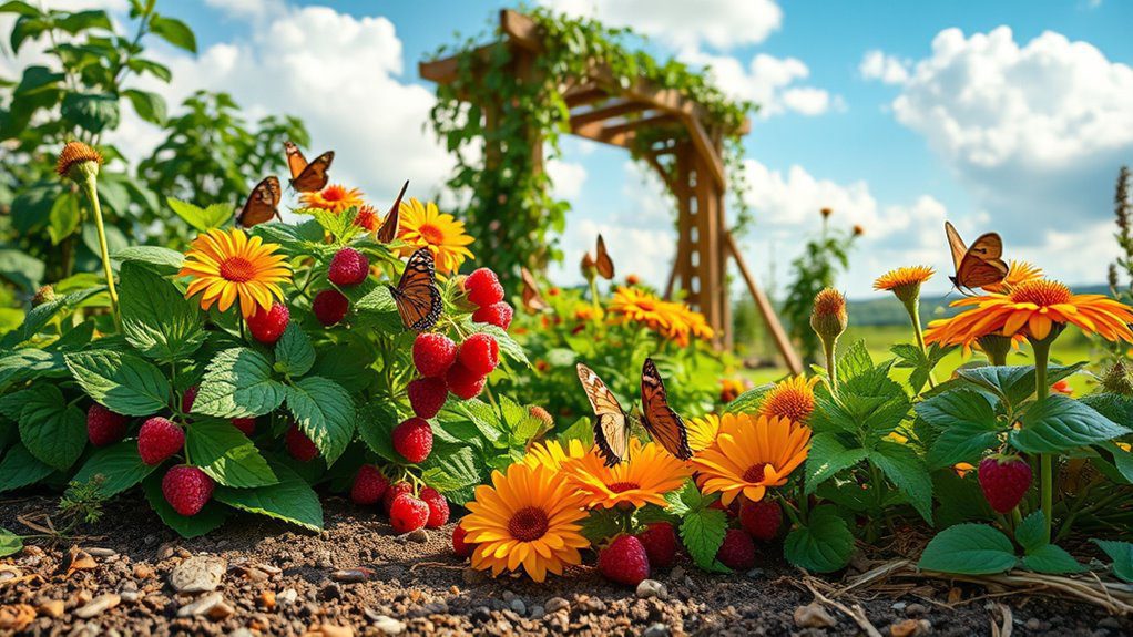 butterflies and raspberries thrive