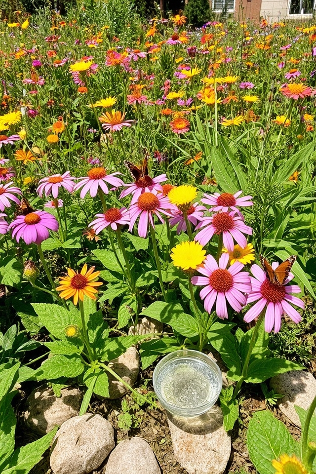 butterfly garden with flowers