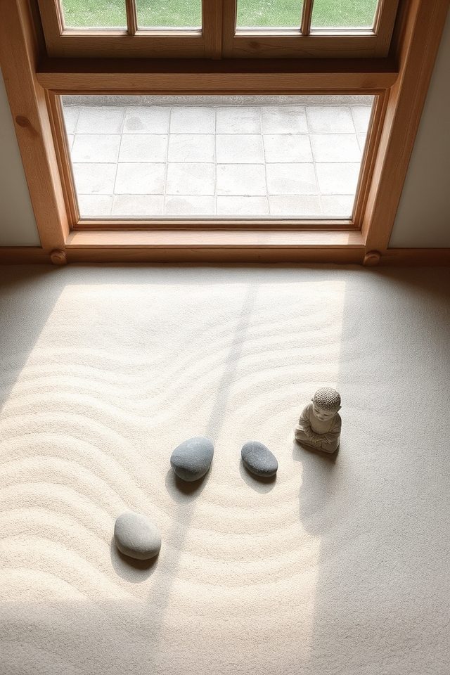 calming sand and stone garden