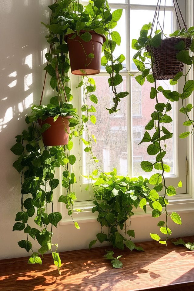 cascading ivy decorative display