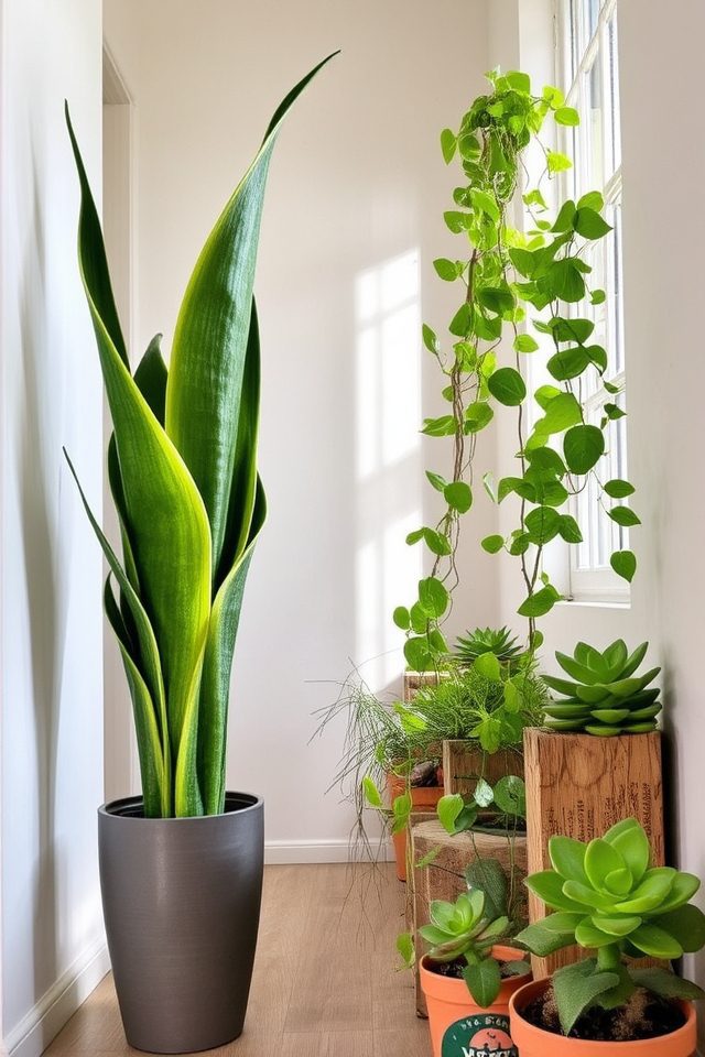 cascading layered plant displays