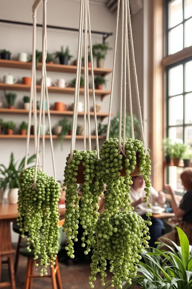 cascading succulent for cafes