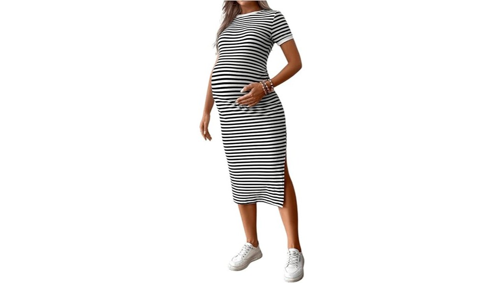 casual striped maternity dress