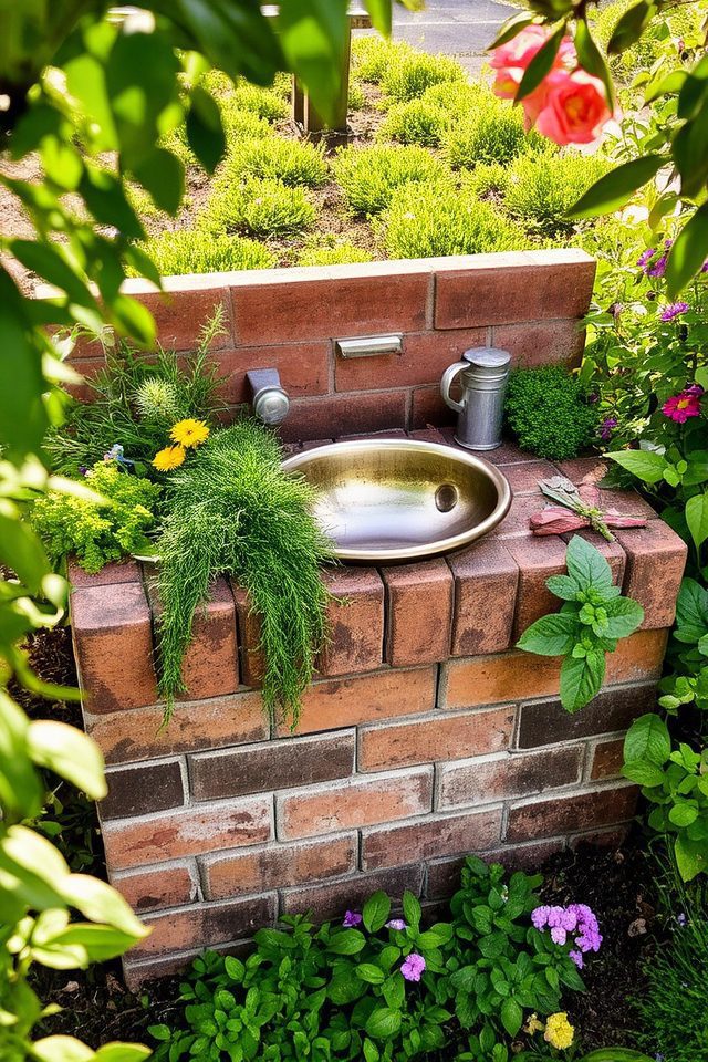 charming garden sink creation