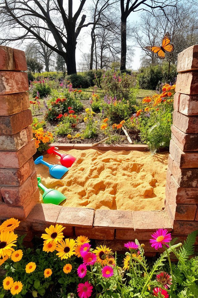 charming rustic children s sandbox