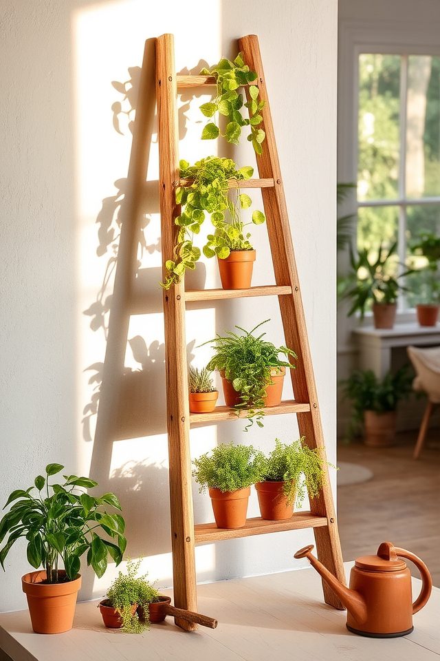 charming rustic plant display