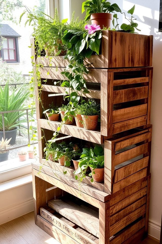 charming rustic plant displays