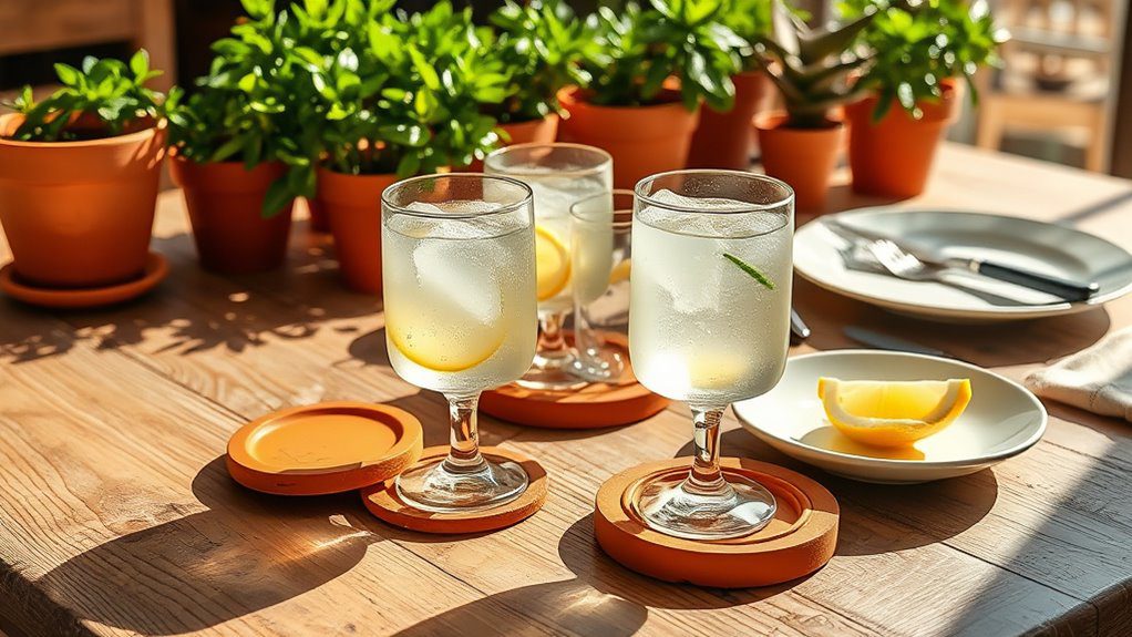 charming rustic terracotta coasters