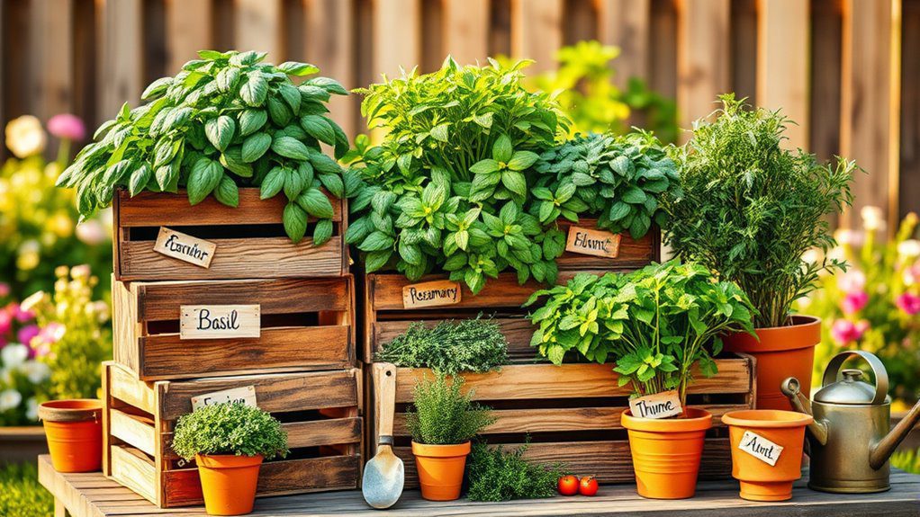 charming tiered herb display