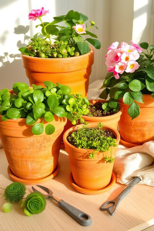 charming vintage terracotta pots