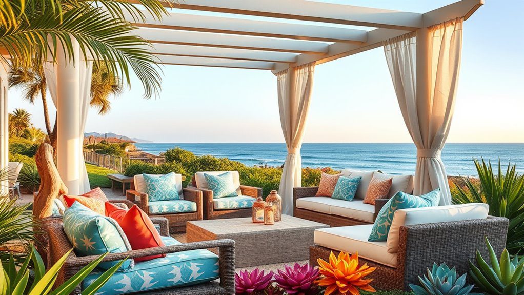 chic coastal outdoor lounge