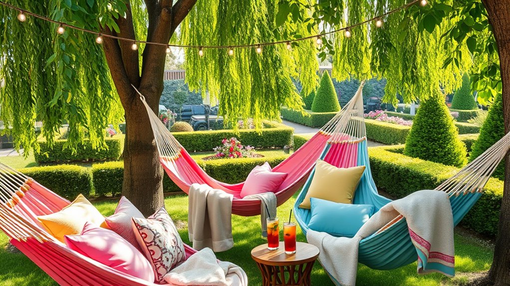 chill out hammocks and cushions