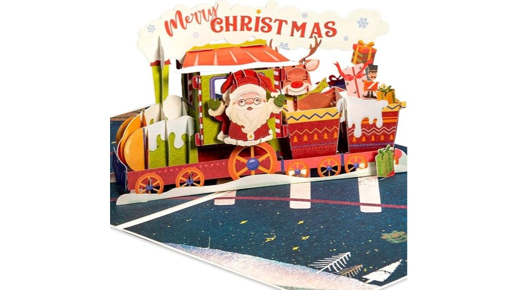christmas train pop up card