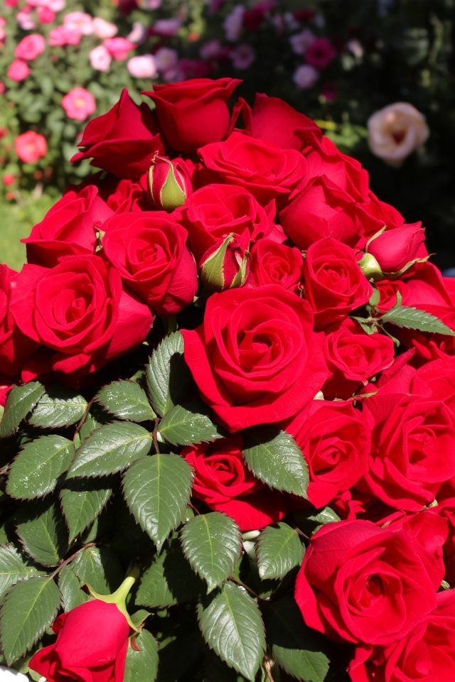 classic red rose garden