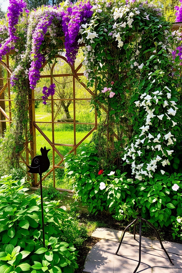 climbing plants enhance garden art