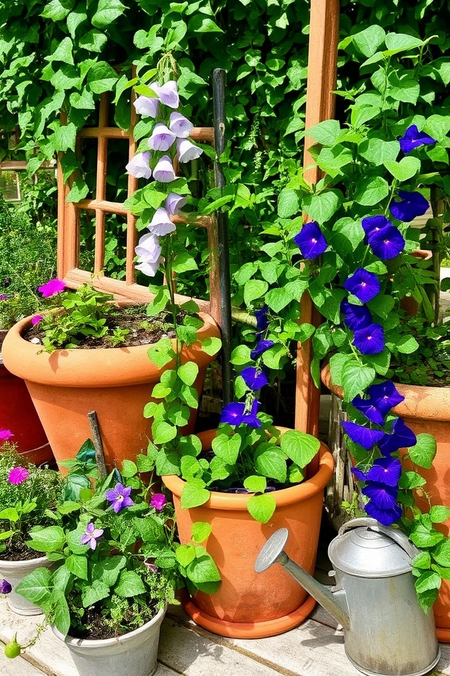 climbing plants in containers