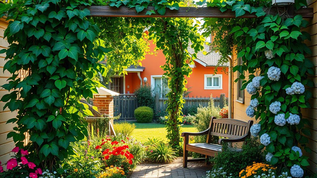 climbing vines create privacy