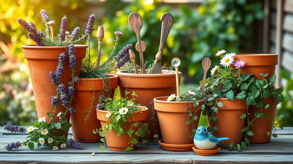 cohesive garden pot theme