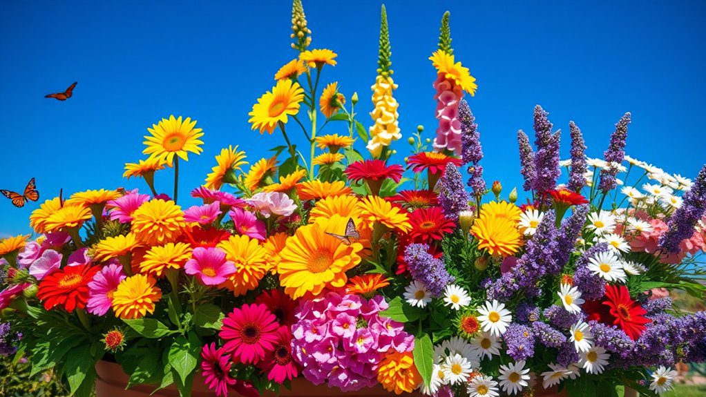 colorful floral planting arrangement