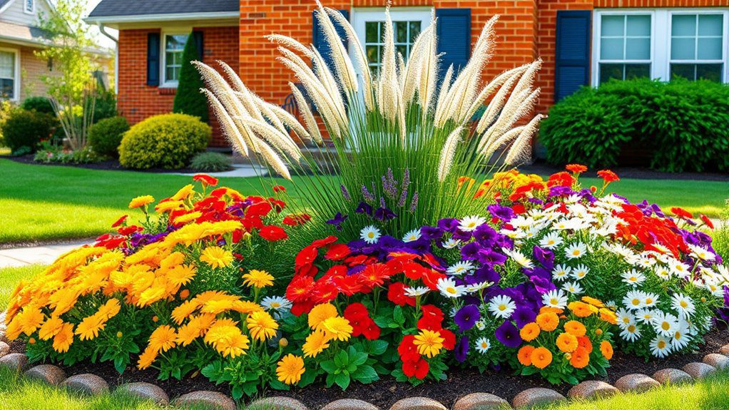 colorful flower bed design