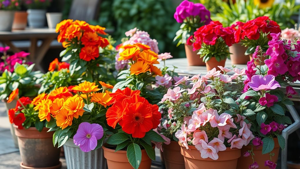 colorful flower pot combinations