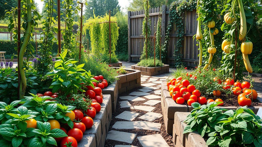 colorful functional garden oasis