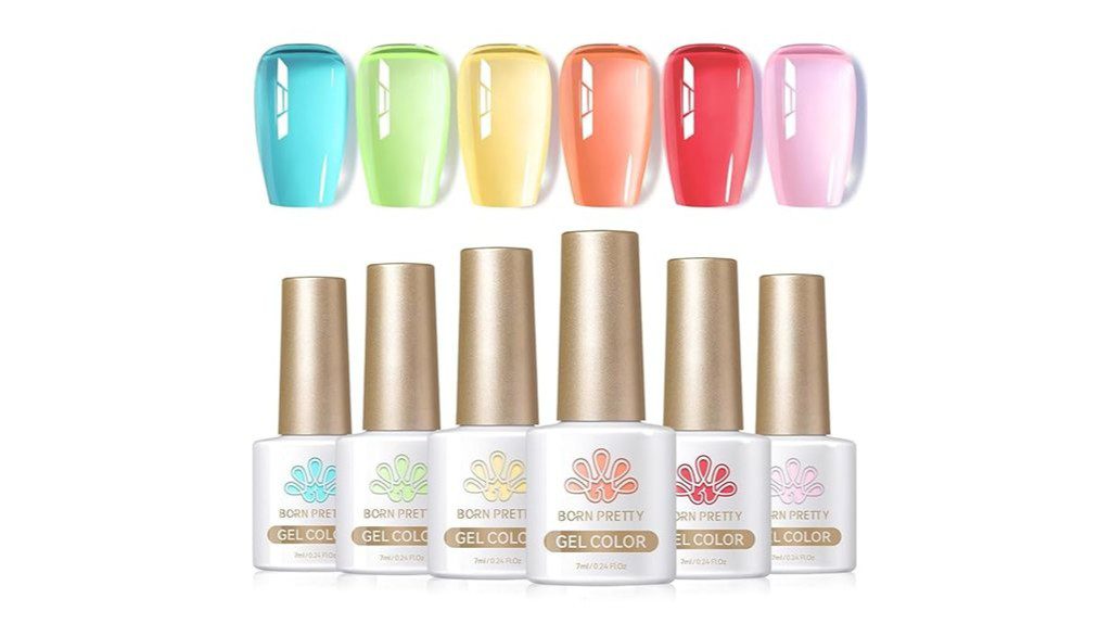 colorful gel nail polish