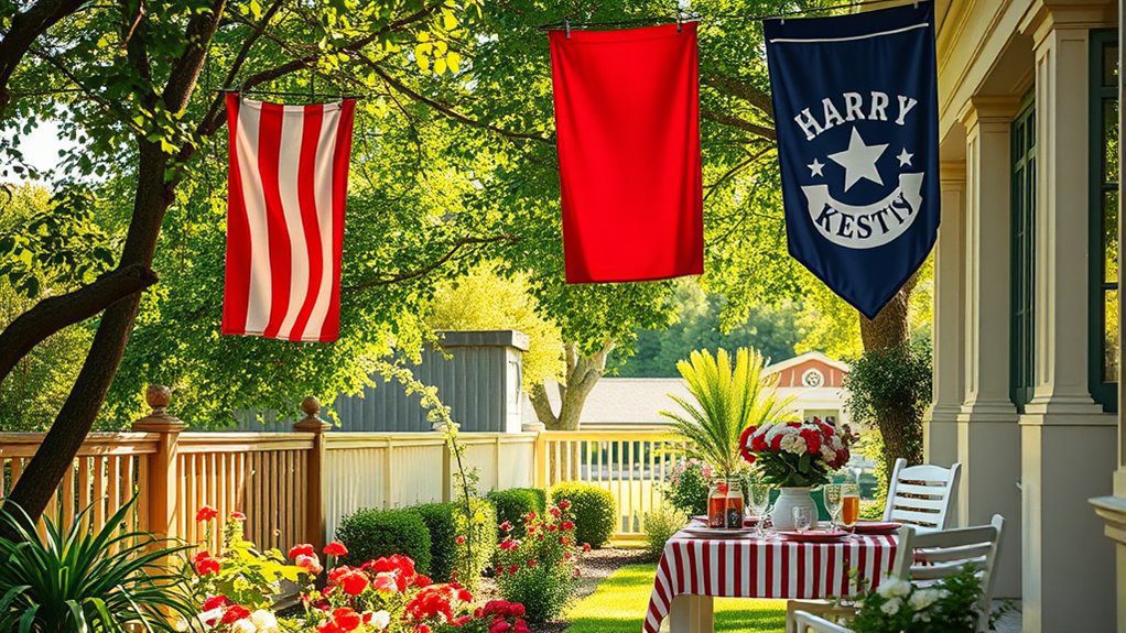 colorful patriotic garden decorations