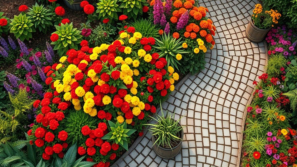 colorful perennial and annual borders