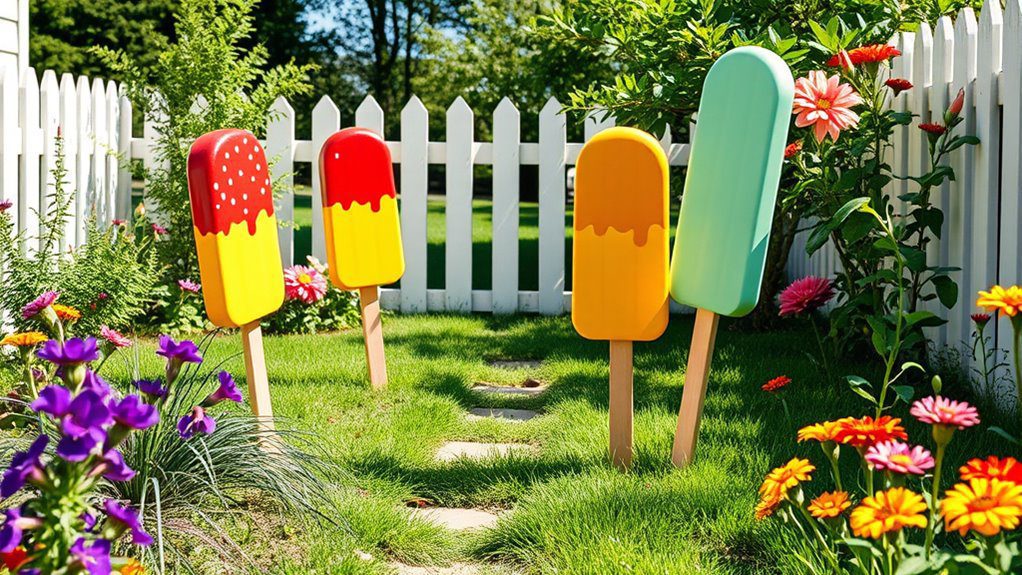 colorful popsicle garden pathways