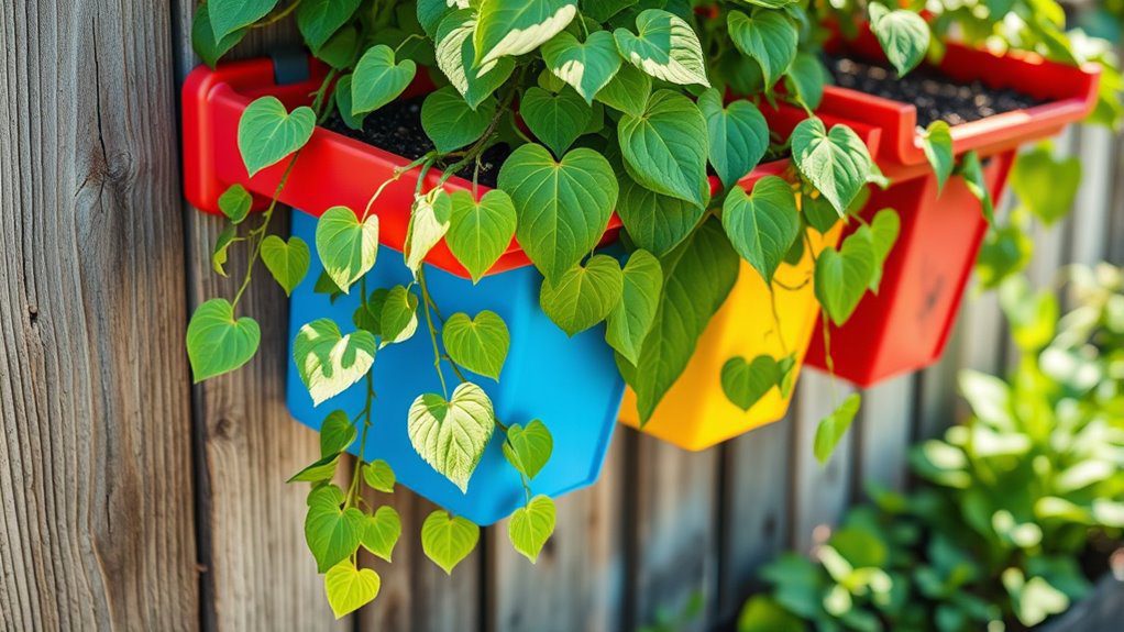 colorful vertical planter solution