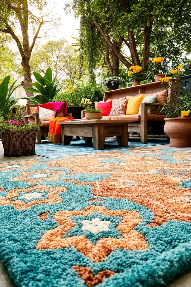 comfortable outdoor decorative rugs
