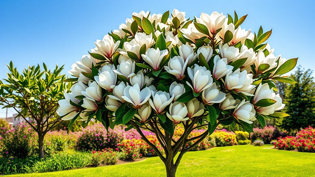 compact evergreen flowering tree