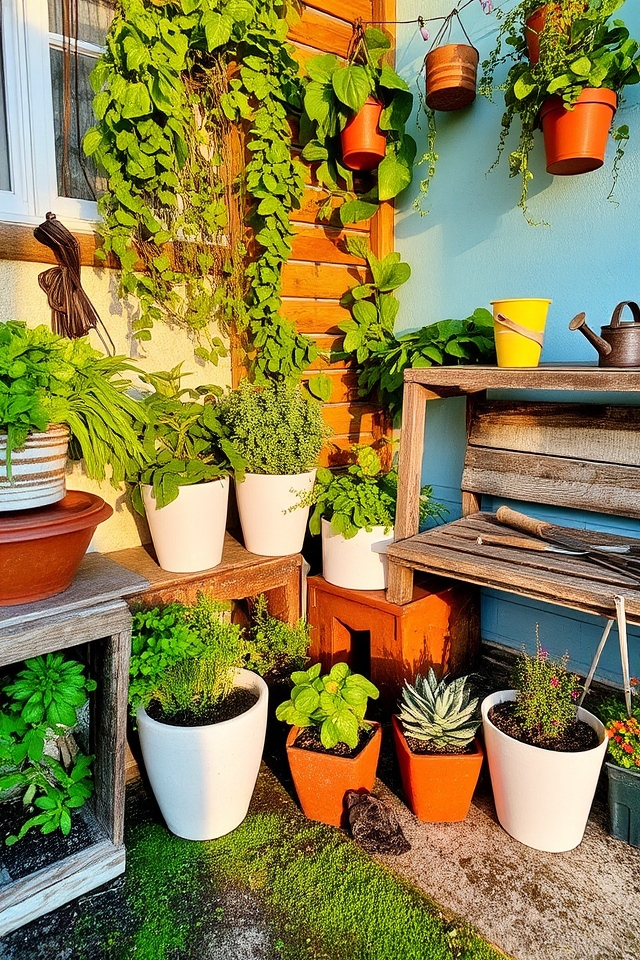 compact vertical container gardening