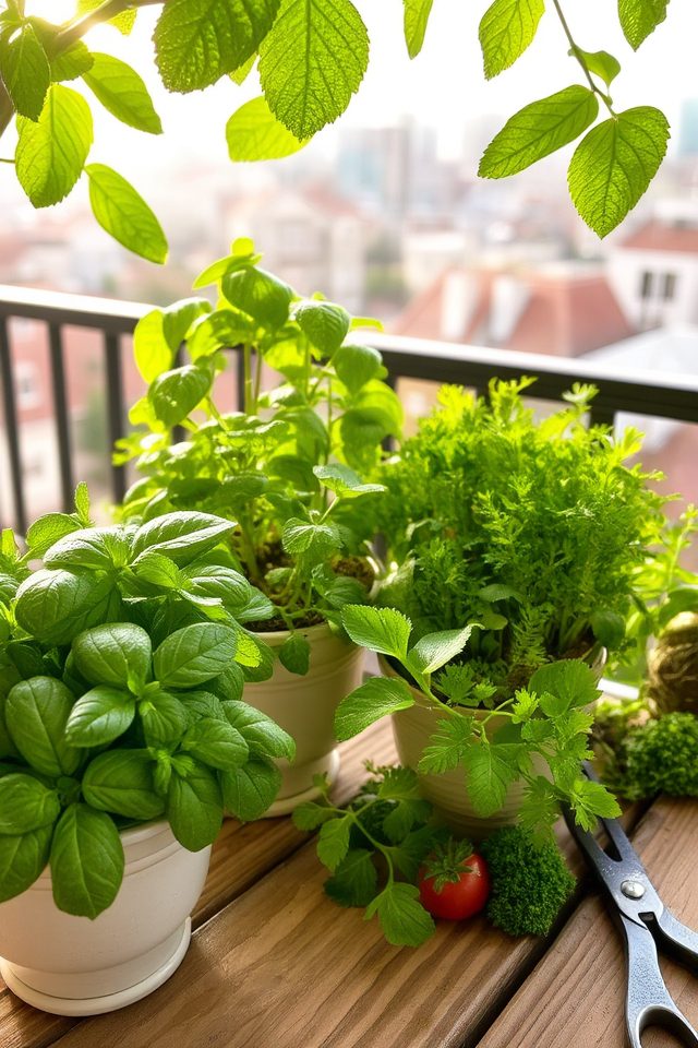container gardening with herbs